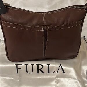 Furla Brown Leather Shoulder Bag